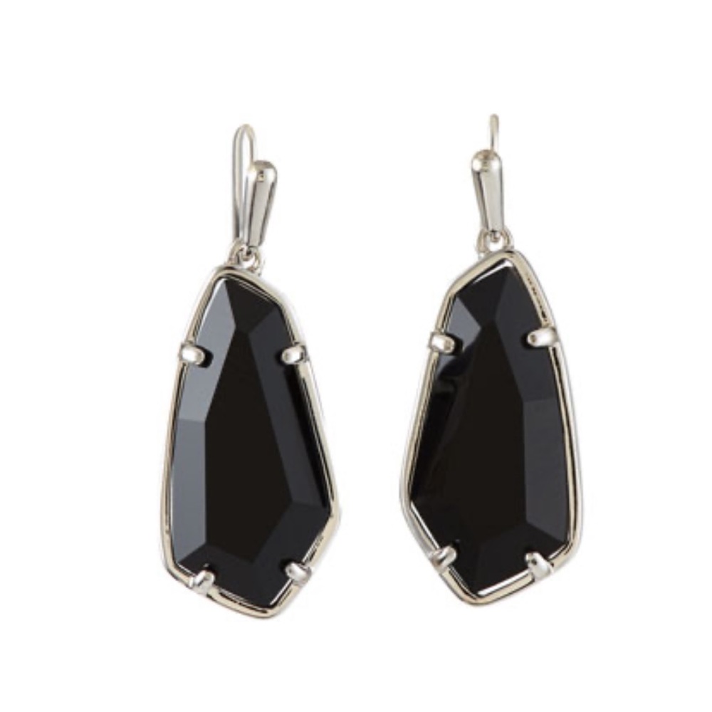 KENDRA SCOTT • Camelia Black & Rhodium Earrings